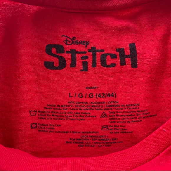 Disney Stitch HO HO Crew Neck Red shirt - Picture 7 of 11